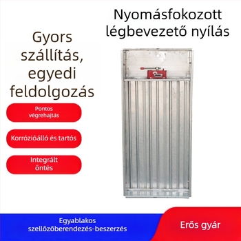 Galvanizált pozitív nyomású levegő kimenet elektromos távirányítással, többlevelű füstkivezető a bevásárlóközpont lépcsőházához