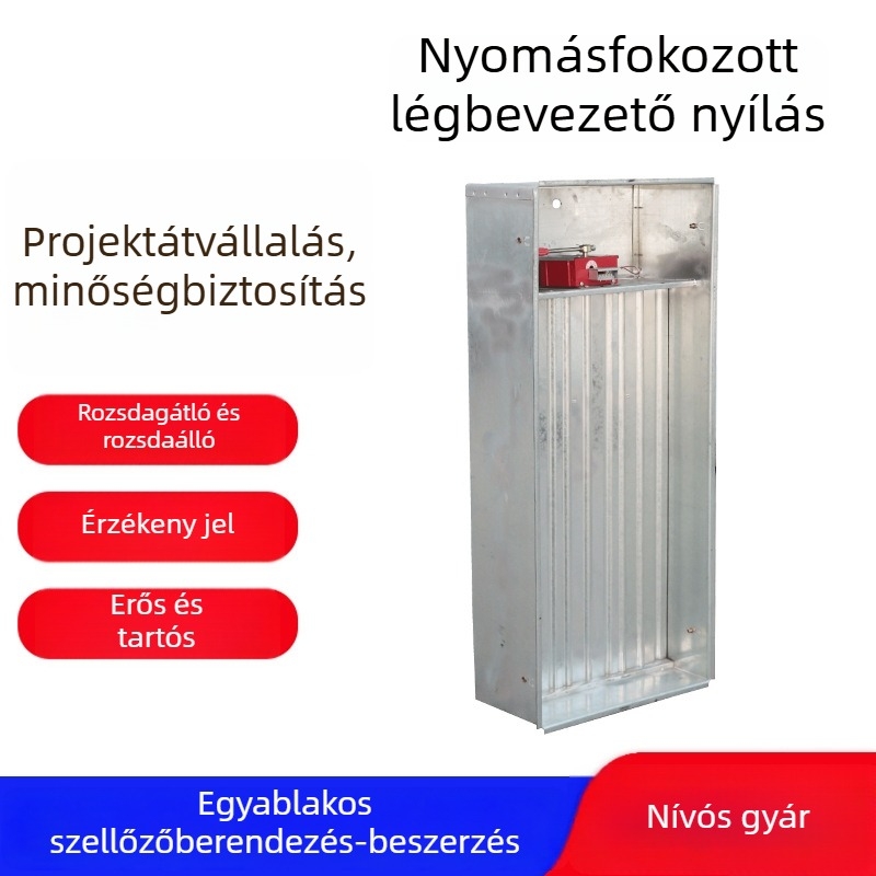 Galvanizált pozitív nyomású levegő kimenet elektromos távirányítással, többlevelű füstkivezető a bevásárlóközpont lépcsőházához