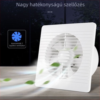 8 hüvelykes fürdőszobai szellőzőventilátor, ablakos típusú, falra szerelhető, kör alakú, WC és konyha