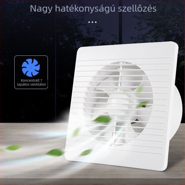 8 hüvelykes fürdőszobai szellőzőventilátor, ablakos típusú, falra szerelhető, kör alakú, WC és konyha