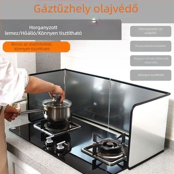 Prémium galvanizált lemez olajfröccsenés elleni védőfal gáztűzhelyhez és mosogatókhoz, vízfröccs elleni akadály, kültéri széltől véd, hőszigetelés