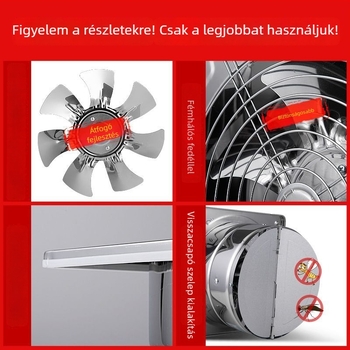 Rozsdamentes acélból készült konyhai szellőztető, falra szerelt, telepítés nélkül, mozgatható, elektromos ventilátor