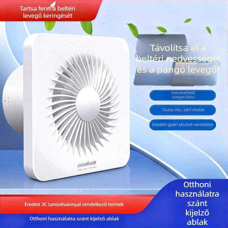 Fürdőszoba és konyha szellőztető ventilátor, kör alakú, üvegezett ablak típusú (APC-J, 220V)