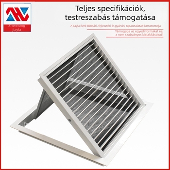Alumínium ötvözetből készült lamellás légdiffúzor beltéri központi klímaberendezéshez, egy- vagy kétszintű, esőálló