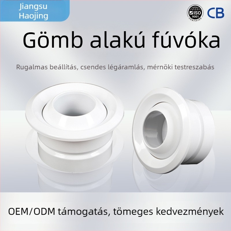 ABS műanyagból készült gömb alakú levegő kimenet, nagy sebességű légáram-diffúzor repülőterekre, vasútállomásokra és stadionokra