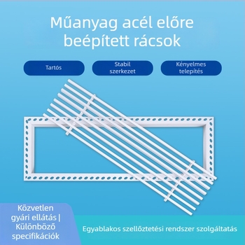 Gipszkartonba épített, műanyag-vas ötvözetű lineáris szellőző a központi klímaberendezéshez
