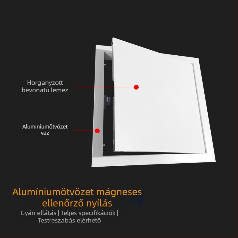 Alumínium ötvözetű mágneses toló-inspekciós nyílás galvanizált acéllemez panellel a karbantartáshoz és a ventillációhoz