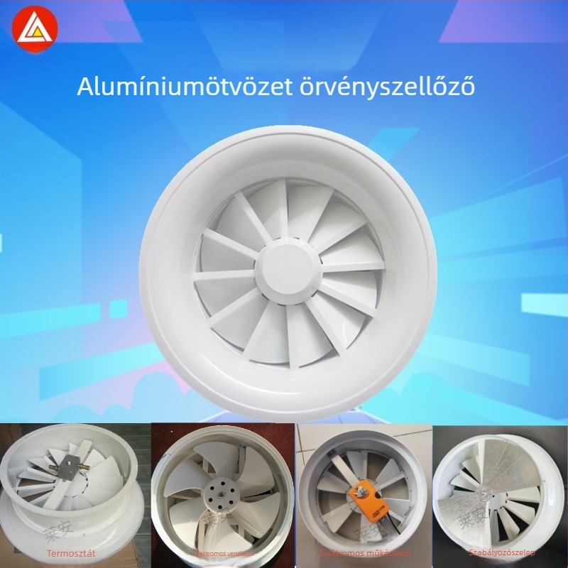 Alumínium ötvözet spirál levegőcsatorna integrált elektromos ventilátorral, hőmérséklet-szabályozóval