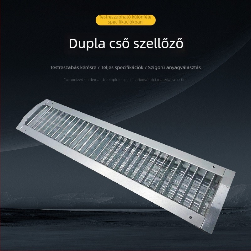 Kétoldalas lineáris lamellás levegő-kivezetőcső galvanizált acélból