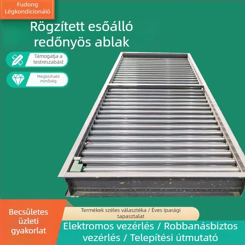 Esőálló alumíniumötvözetű üreges lamellás árnyékoló elektromos összekapcsolt vezérléssel
