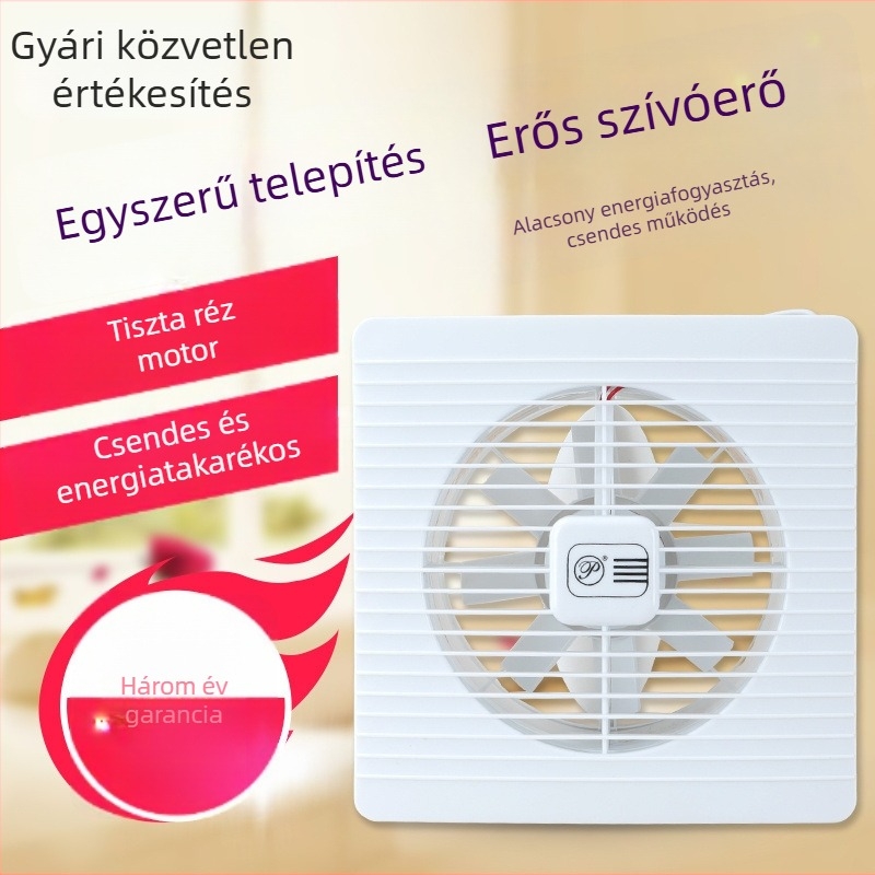 GY-100 Falra szerelt konyha- és fürdőszobai szellőző, csendes működés, 220V 1400W