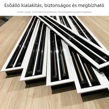 ABS műanyag- acél csík klímaberendezés szellőző, kétszínű, leválasztható 0 fokos szögben, rendkívül keskeny, egyetlen rétegű lamella