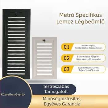 Metróhoz szánt légkivezető lemez, alumníniumötvözet, galvanizált acél, rácsos típus