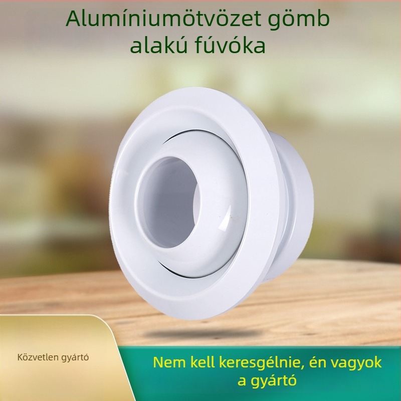 Alumínium ötvözet gömbölyű légkimenet központi klimatizáláshoz, DC típus, vastagított