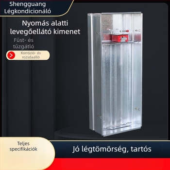 Lépcsőház előcsarnokának nyomásos levegőellátó kimenete, füstkibocsátó többlevelű szelep, normálisan zárt tűzvédelmi pozitív nyomású levegőellátó (manuális/elektronikus)