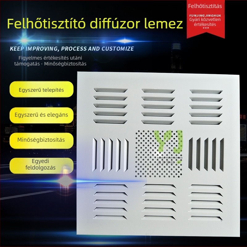 Alumíniumötvözet-difúzorlemez, nagy hatékonyságú levegőbevezető difúzor, egyrétegű, Cloud Clear