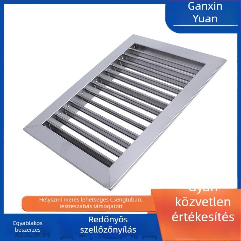 Rozsdamentes acél lamellás szellőző és karbantartási nyílás, egy-/kétszintes külső falhoz a központi klímaberendezéshez