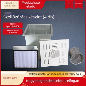 Donghe ABS légkimenet négy darabos készlet diffúzorlemez fedéllel, permetezett felülettel, állítható légszelep és magas hatékonyságú szűrő; 304 rozsdamentes acél