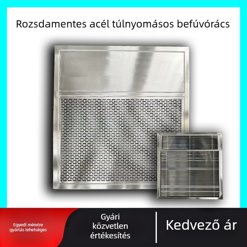 304 rozsdamentes acél központi klímaberendezés levegő kiáratója, ajtó-típusú visszafújás, egyrétegű lamellás