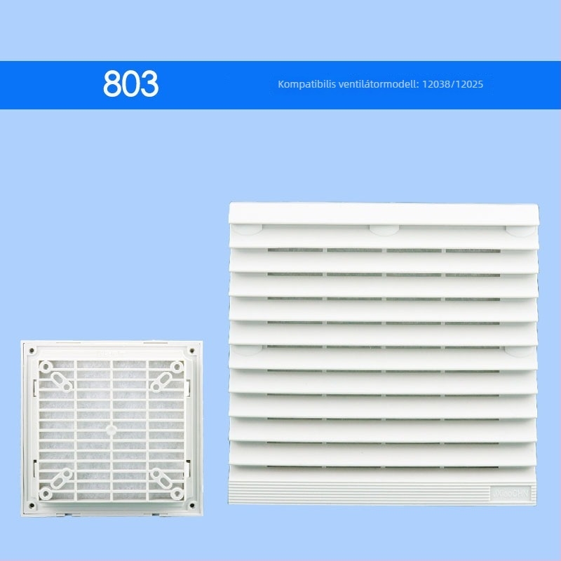 ZL-803 Szellőzőszűrő készlet elektromos szekrény hűtőventilátorhoz, axialis áramlású ventilátor és lamellás porvédő háló, ABS műanyag
