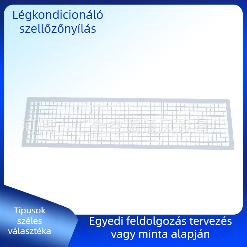 Rozsdamentes acélból készült négyszögletes klímaberendezés szellőzője lamellás kiáramló nyílással