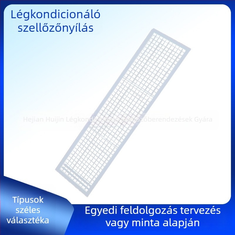 Rozsdamentes acélból készült négyszögletes klímaberendezés szellőzője lamellás kiáramló nyílással