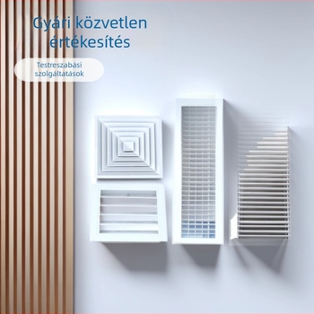 Alumíniumötvözetből készült rács típusú, dupla rétegű lamellás légkimenet ultra-szűk kerettel, több méret.
