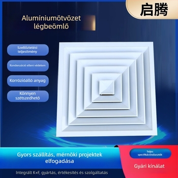 Alumíniumötvözetből készült rács típusú, dupla rétegű lamellás légkimenet ultra-szűk kerettel, több méret.