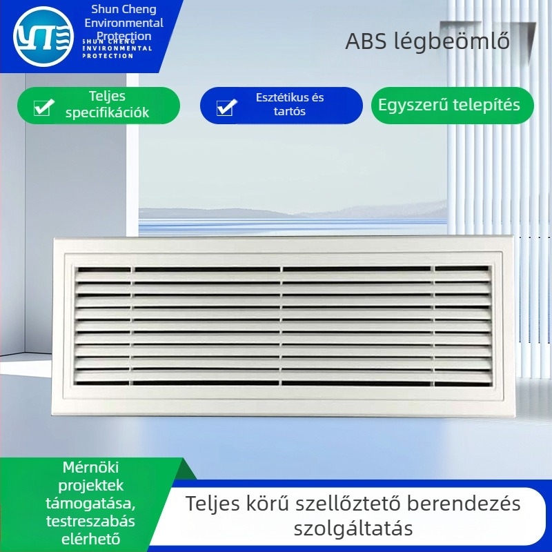 ABS négyzet alakú központi klímaberendezés légkimenet, rács és difuzor