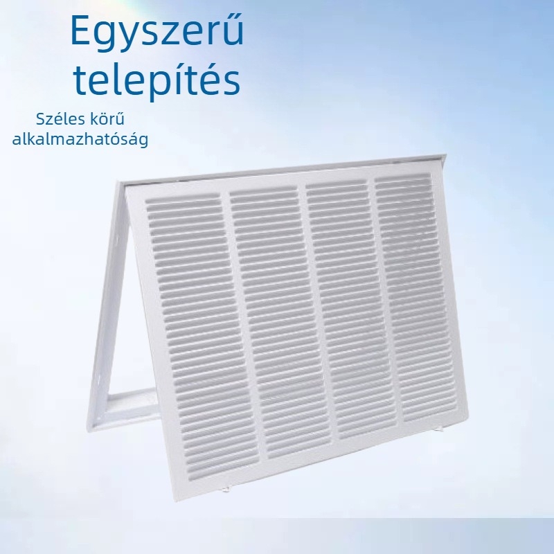 Galvánizált acél visszaáramló légcsatorna rács, levehető ajtóval és keretes szellőzőfedéllel, HVAC hideg levegő beömlő
