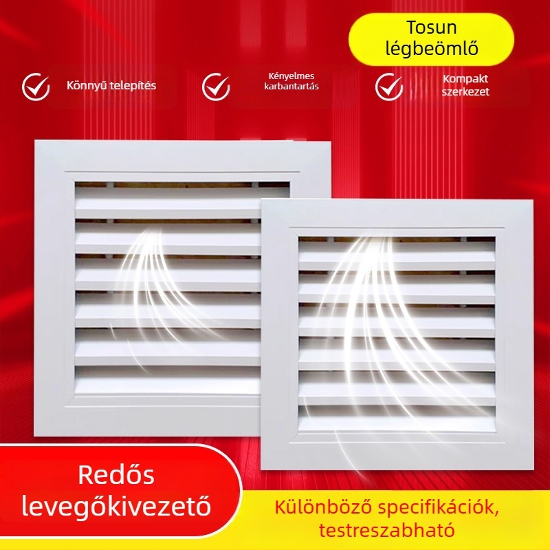 ABS egyhéjú lamellás szellőzőrács rozsdamentes acél/alumínium ötvözetből