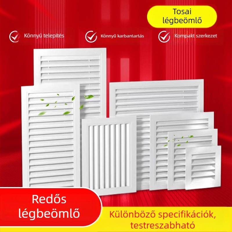 ABS egyhéjú lamellás szellőzőrács rozsdamentes acél/alumínium ötvözetből