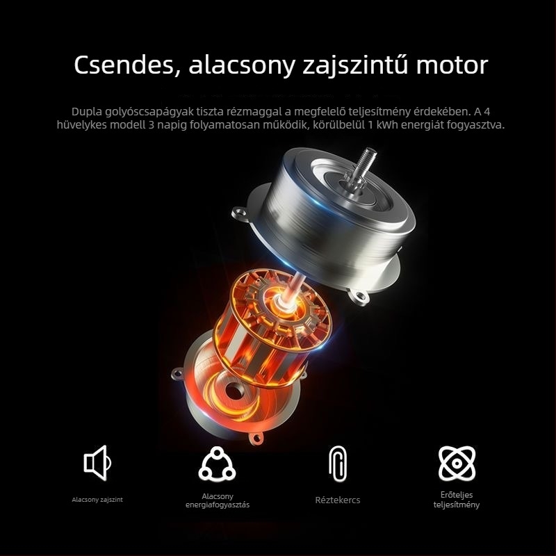 Fürdőszobai szellőztető ventilátor, kör alakú, fal- és mennyezetre szerelhető, erős és csendes, 4 hüvelyk átmérőjű