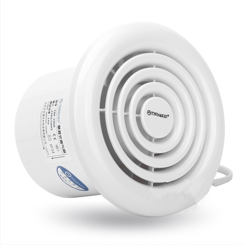Fürdőszobai szellőztető ventilátor, kör alakú, fal- és mennyezetre szerelhető, erős és csendes, 4 hüvelyk átmérőjű