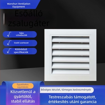 Esővédett lamellás légkivezető, egyrétegű lineáris alumíniumötvözetből