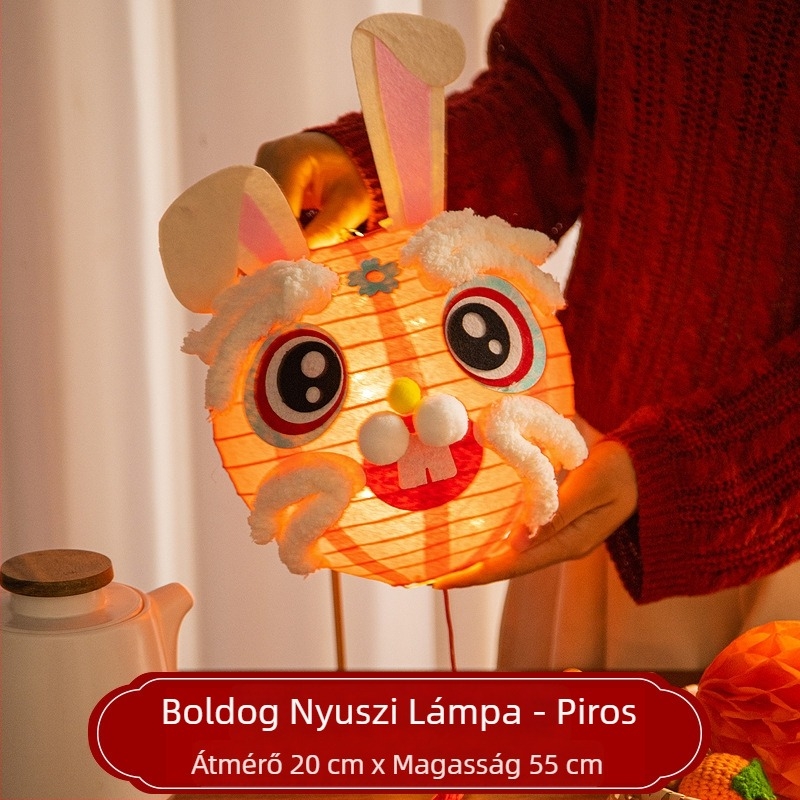Holdünnep Nyuszi lámpás – gyerekeknek DIY készlet, világító papírlámpás