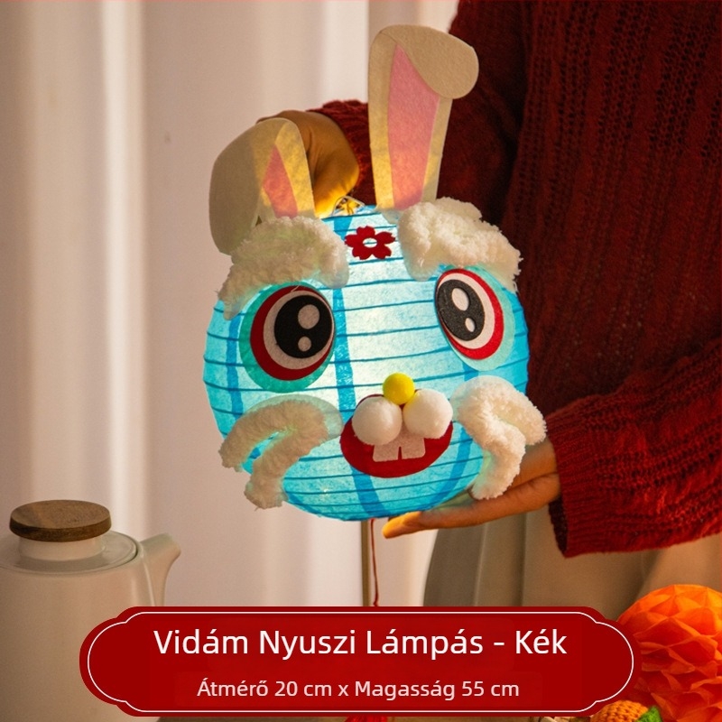 Holdünnep Nyuszi lámpás – gyerekeknek DIY készlet, világító papírlámpás