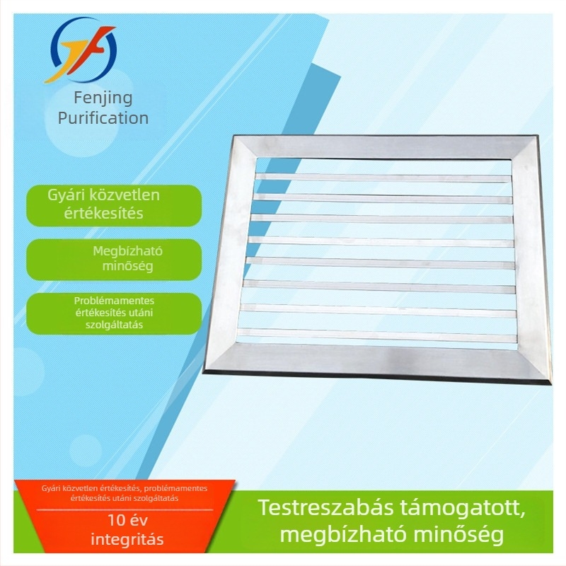 Rozsdamentes acél visszaáramló ablakrács pormentes tiszta helyiségekhez és műhelyekhez
