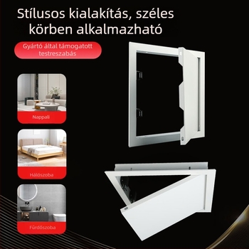 Mágneses rögzítésű hozzáférési nyílás aluminium ötvözetből a mennyezethez és oldalsó csövekhez gipszkartonban