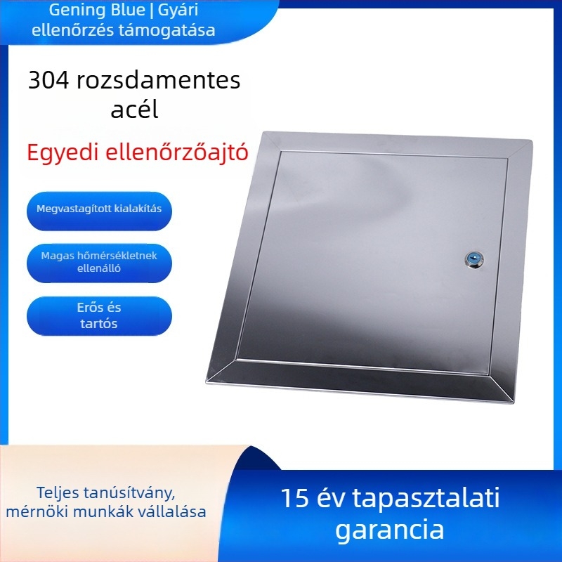 304 rozsdamentes acél ellenőrzőnyílás fedél klímaberendezéshez, nyomás-zár típusú, vastított kivitel, dekoráció a csövekhez