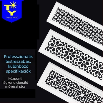 Központi klímaberendezés légcsatornájának dekoratív rácsa, esőálló, egyes rétegű alumíniumötvözet lamellák