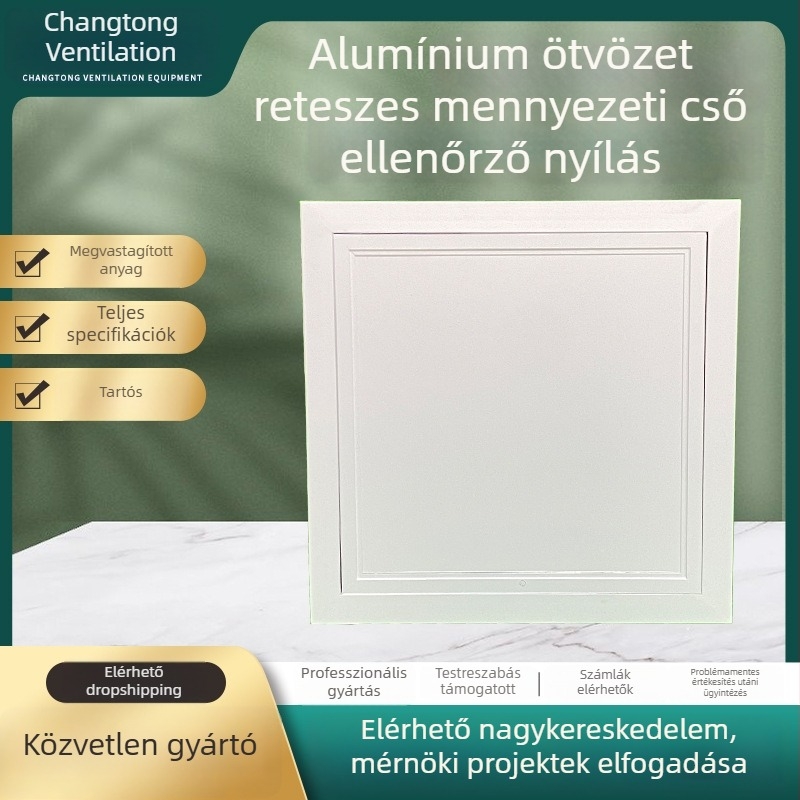 Zárható alumínium ötvözet karbantartási hozzáférési panel gipszkarton mennyezethez, központi klimatizálás vizsgálathoz
