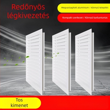 Alumíniumötvözetű lamellás légkivezető külső falhoz, esőálló, visszatérő és kiáramló levegő