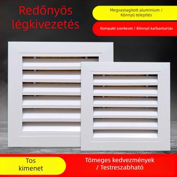 Alumíniumötvözetű lamellás légkivezető külső falhoz, esőálló, visszatérő és kiáramló levegő