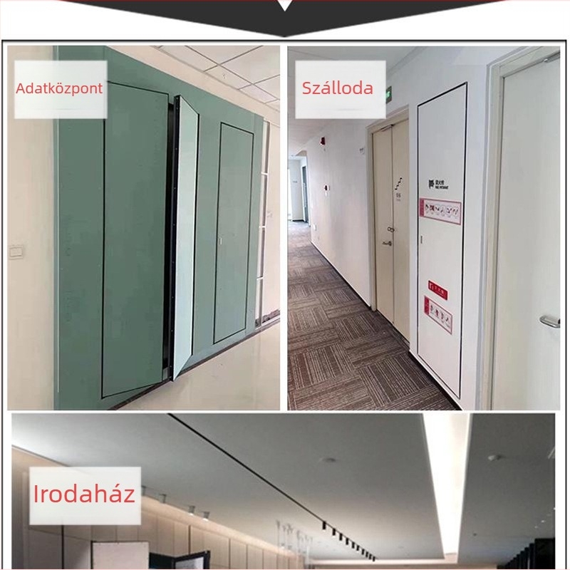 Rejtett tűzcsap-hozzáférési ajtó gipszkarton-panellel és fogantyúval
