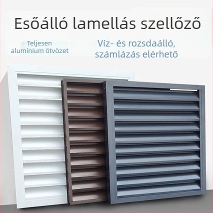 Alumínium ötvözetű lamellás kültéri klímaegység védőfedél, esőálló, szellőző, korrózióálló alumíniumrács, külső fal védelme