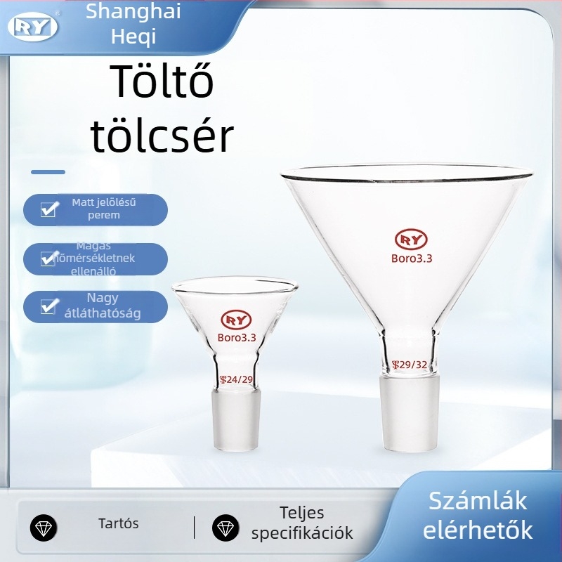 Háromszög alakú töltő tölcsér 3.3-boroszilikát üveg