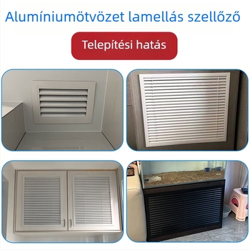 Alumíniumötvözetű lamellás ventillációs rács fürdőszobára és klímaberendezés kiáramló levegőhöz