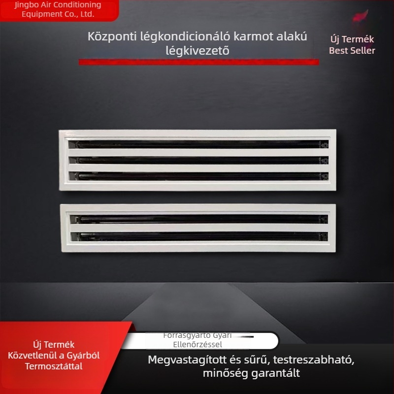 Alumínium ötvözetből készült karmok alakú légkivezető termosztáttal központi klímához, különböző méretek