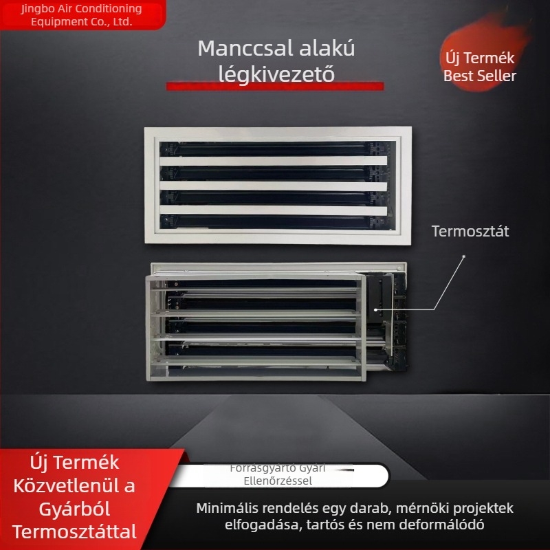Alumínium ötvözetből készült karmok alakú légkivezető termosztáttal központi klímához, különböző méretek